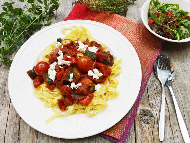 tagliatelle met ratatouille