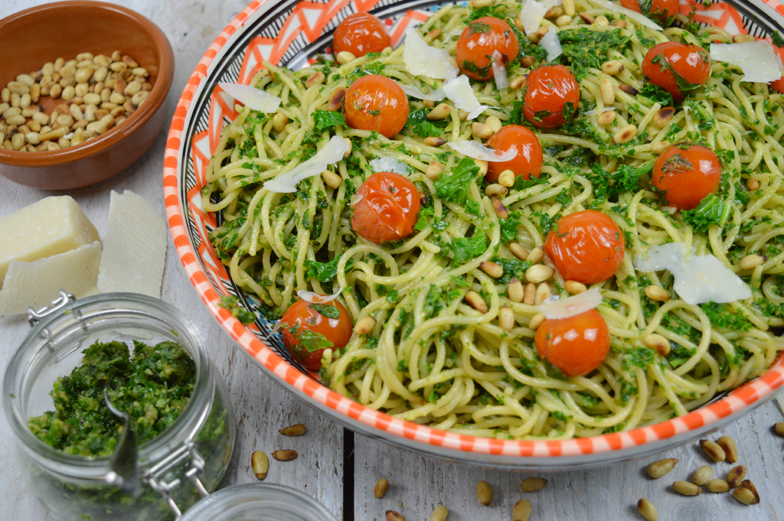 Pasta met boerenkoolpesto