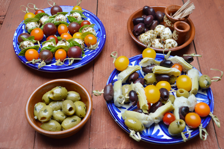 Tomatenspiesje, antipasti