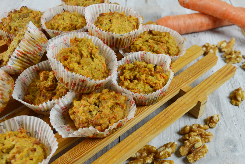 Carrot cake muffins met havermout