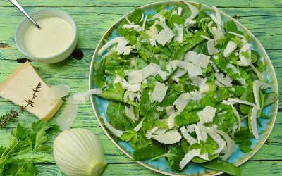 Groene salade met venkel en peultjes