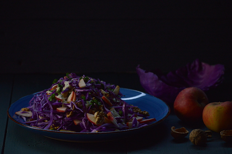 Salade van paarse spitskool