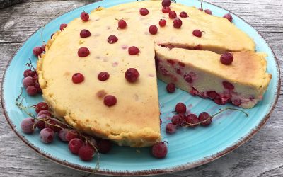 Clafoutis met ricotta en rode bessen