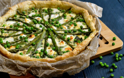 Hartig taartje met groene asperges